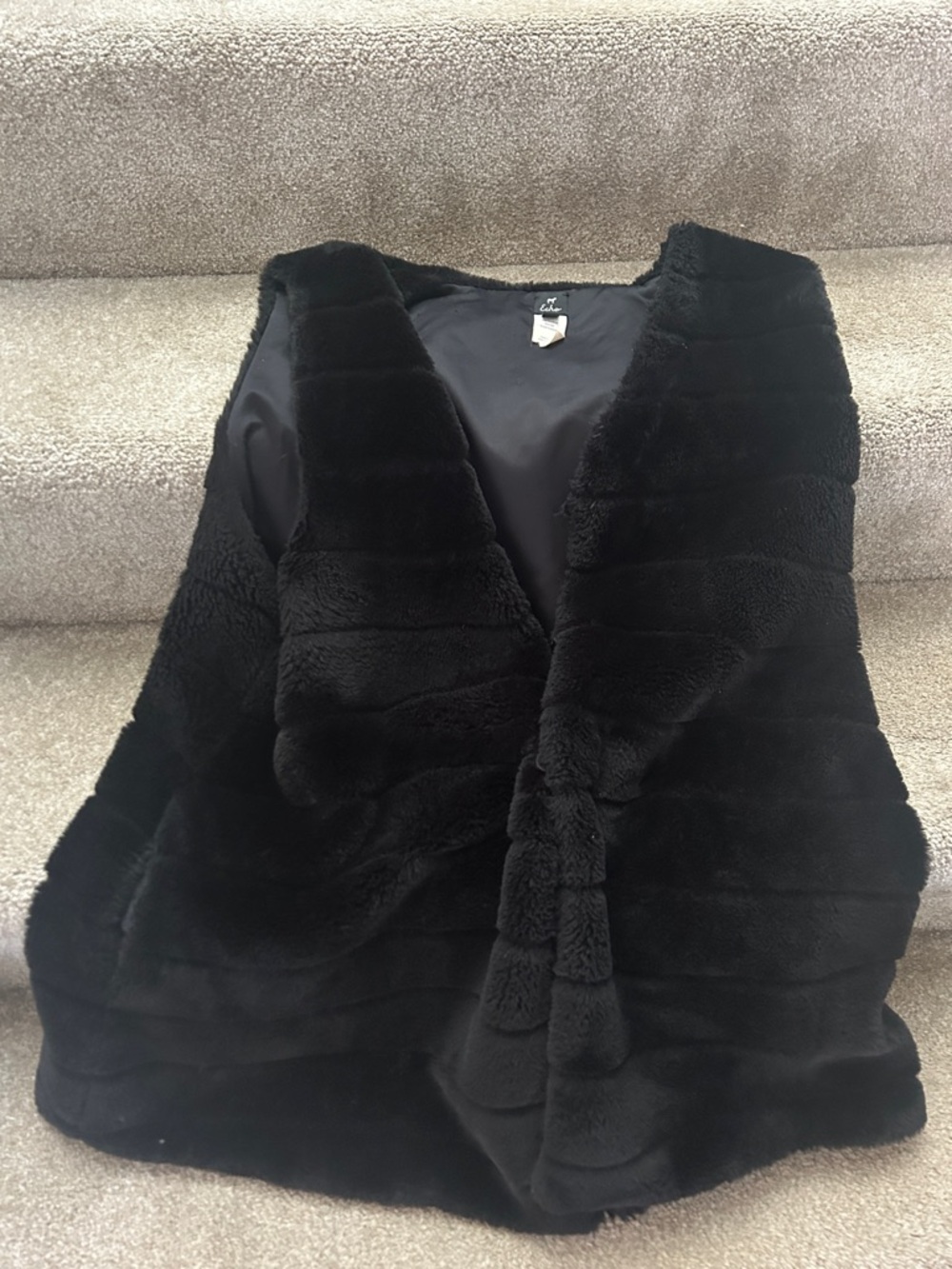Echo Black Faux Fur Vest